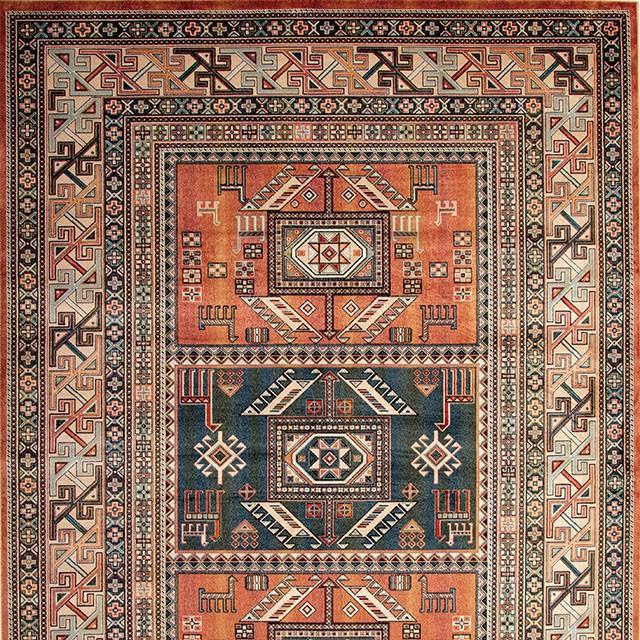 Mortsel Orange/Multi 5'3" X 7'6" Area Rug - Visions in Furniture (La Mirada, CA)