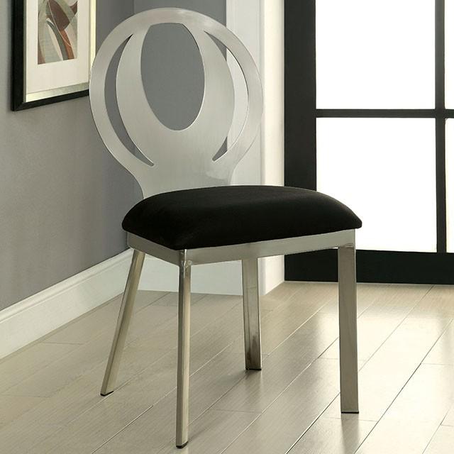 ORLA Silver/Black Side Chair (2/CTN) - Visions in Furniture (La Mirada, CA)