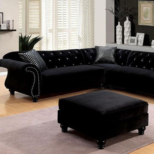 JOLANDA II Black Sectional, Black - Visions in Furniture (La Mirada, CA)