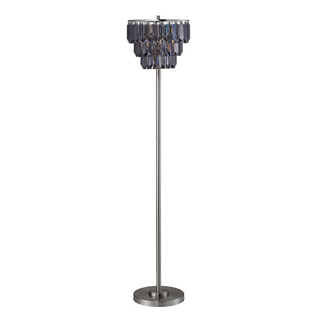 Meg Black/Chrome Floor Lamp - Visions in Furniture (La Mirada, CA)