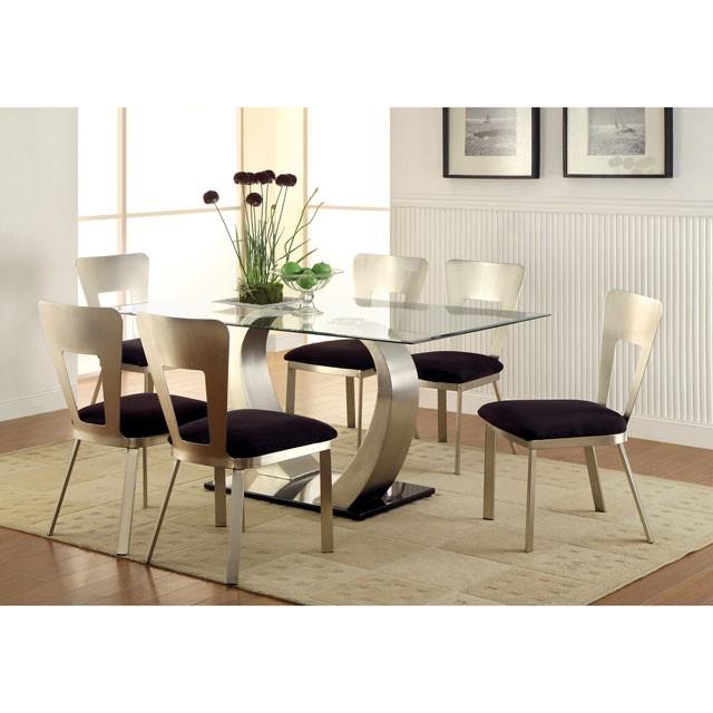 NOVA Silver/Black Side Chair (2/CTN) - Visions in Furniture (La Mirada, CA)