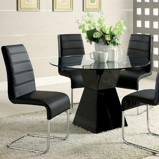 Mauna Black Round Dining Table - Visions in Furniture (La Mirada, CA)