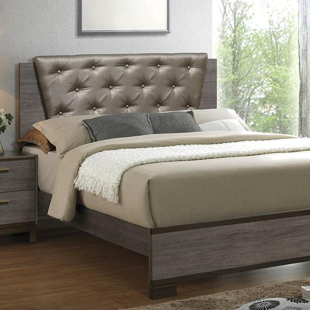 MANVEL Two-Tone Antique Gray Queen Bed - Visions in Furniture (La Mirada, CA)