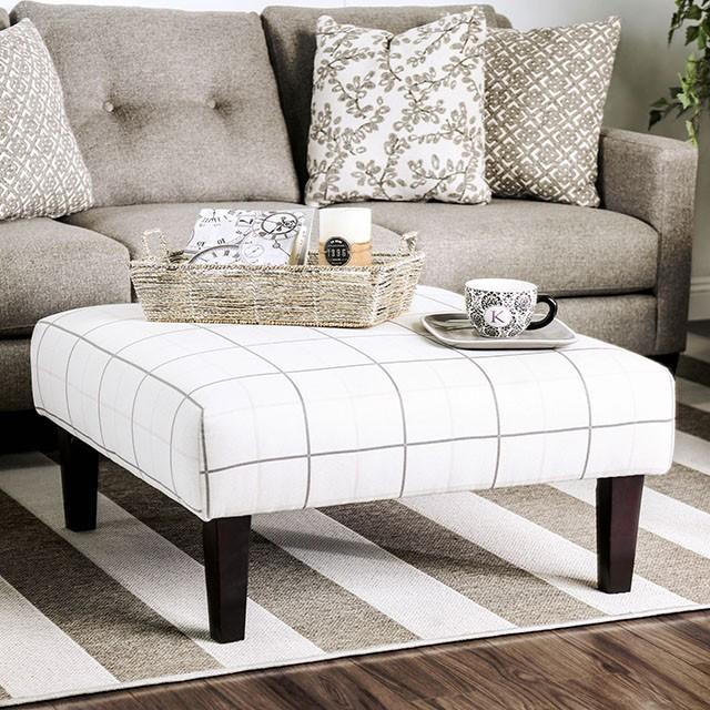 Dorset Ivory/Pattern Ottoman - Visions in Furniture (La Mirada, CA)
