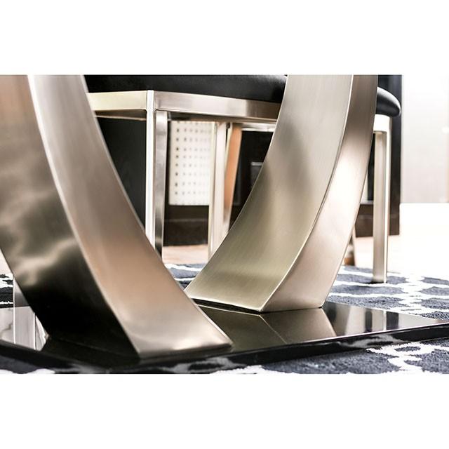 NOVA Silver/Black Dining Table - Visions in Furniture (La Mirada, CA)