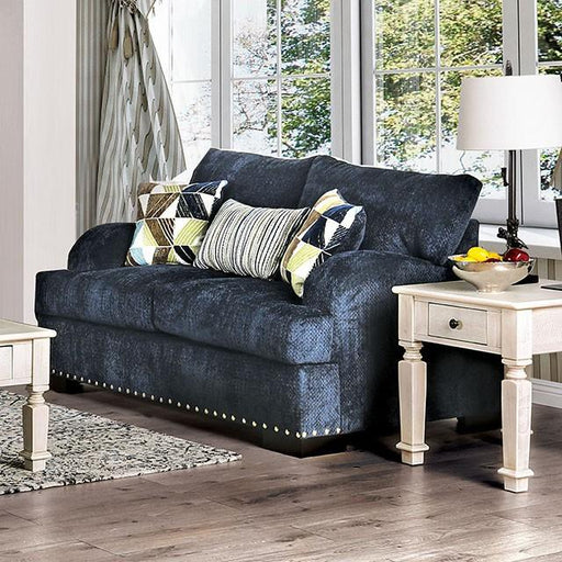 Jayda Navy Love Seat - Visions in Furniture (La Mirada, CA)