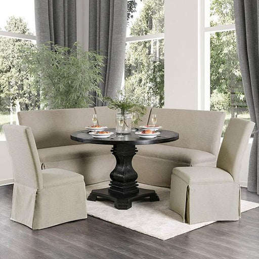 NERISSA Antique Black Round Table, Antique Black - Visions in Furniture (La Mirada, CA)