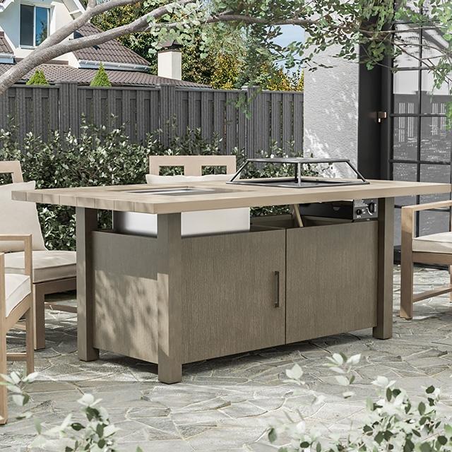 Bordeaux Dining Table w/ Fire Pit & Cooler - Visions in Furniture (La Mirada, CA)