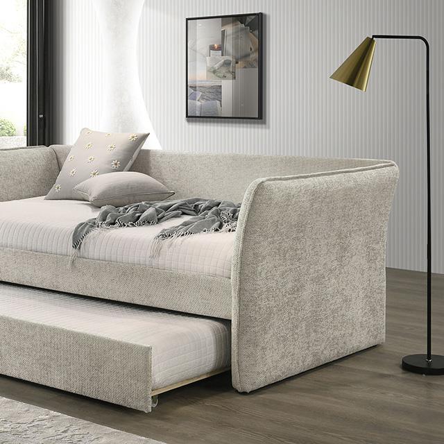 Yuri Twin Daybed w/ Trundle Beige - Visions in Furniture (La Mirada, CA)