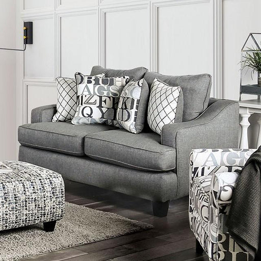 Verne Bluish Gray Love Seat - Visions in Furniture (La Mirada, CA)