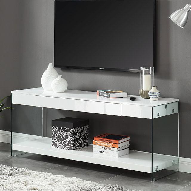 Sabugal White 60" TV Stand - Visions in Furniture (La Mirada, CA)