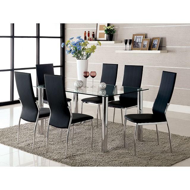 Oahu Chrome Dining Table - Visions in Furniture (La Mirada, CA)