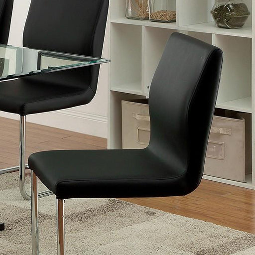 LODIA I Black/Silver Side Chair - Visions in Furniture (La Mirada, CA)