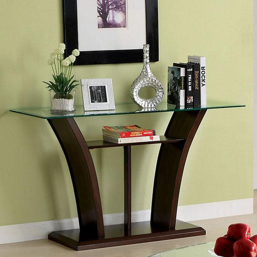MANHATTAN IV Dark Cherry Sofa Table, Brown Cherry - Visions in Furniture (La Mirada, CA)