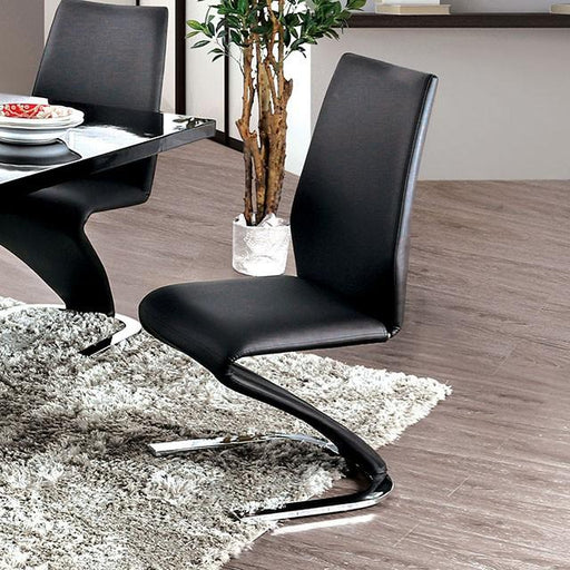 Midvale Black/Chrome Side Chair (2/CTN) - Visions in Furniture (La Mirada, CA)