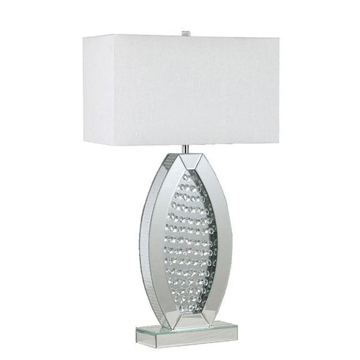 MYDA Table Lamp, Silver/White - Visions in Furniture (La Mirada, CA)