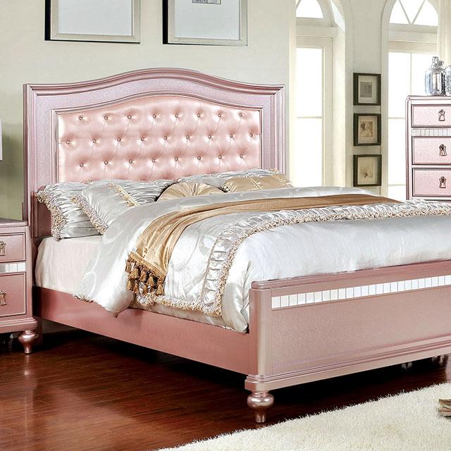 Ariston Rose Gold Full, Twin & Queen Bed - Visions in Furniture (La Mirada, CA)