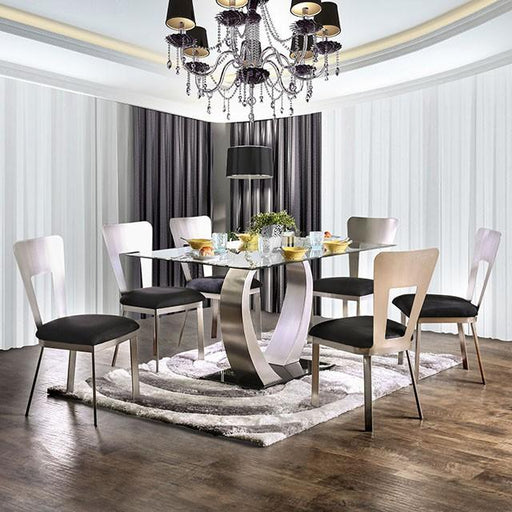 NOVA Silver/Black Dining Table - Visions in Furniture (La Mirada, CA)