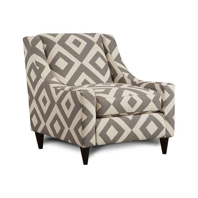 PARKER Ivory/Gray/Pattern Chair, Diamond Pattern - Visions in Furniture (La Mirada, CA)
