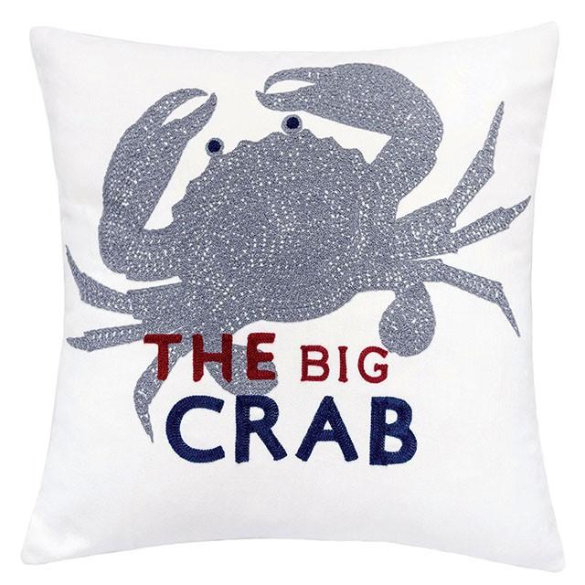 Jody White 20" X 20" Pillow, Crab - Visions in Furniture (La Mirada, CA)