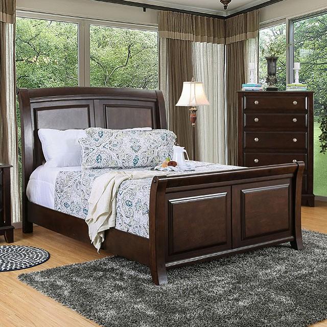 Litchville Brown Cherry Cal.King, E.King, & Queen Bed - Visions in Furniture (La Mirada, CA)