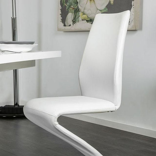 Midvale White/Chrome Side Chair (2/CTN) - Visions in Furniture (La Mirada, CA)