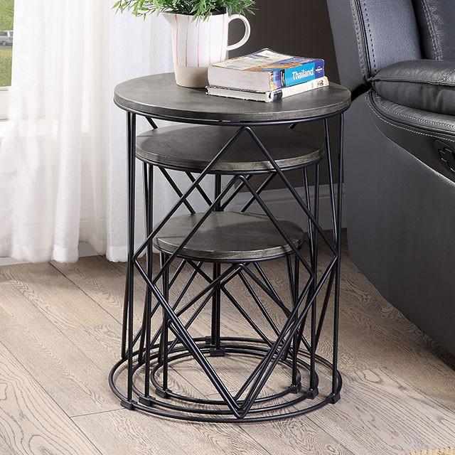Madyson 3 Pc. Nesting Table Black - Visions in Furniture (La Mirada, CA)