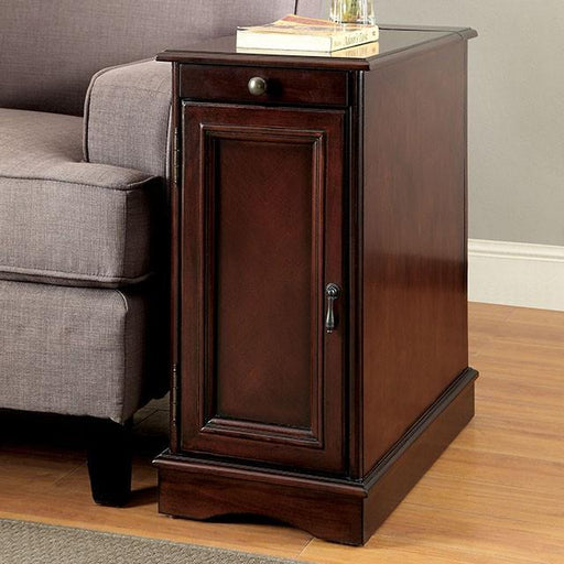 LILITH I Cherry Side Table w/ USB - Visions in Furniture (La Mirada, CA)