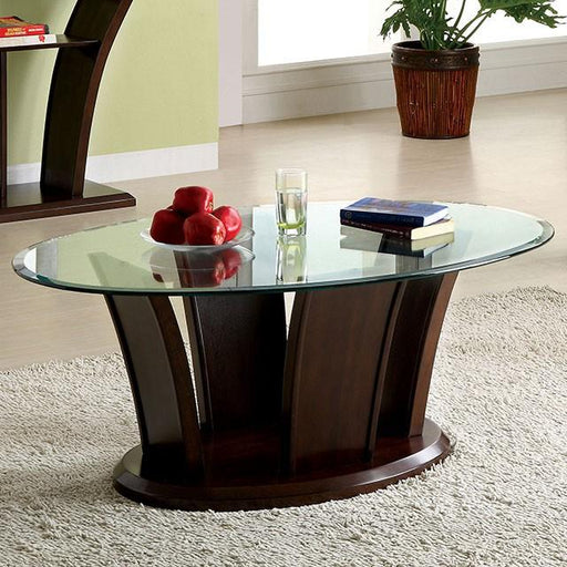 MANHATTAN IV Brown Cherry Coffee Table, Brown Cherry - Visions in Furniture (La Mirada, CA)