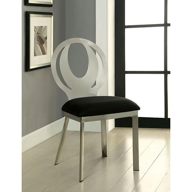 ORLA Silver/Black Side Chair (2/CTN) - Visions in Furniture (La Mirada, CA)