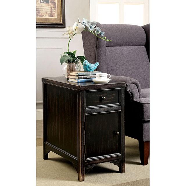 MEADOW Antique Black Side Table - Visions in Furniture (La Mirada, CA)