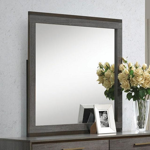 MANVEL Two-Tone Antique Gray Mirror - Visions in Furniture (La Mirada, CA)