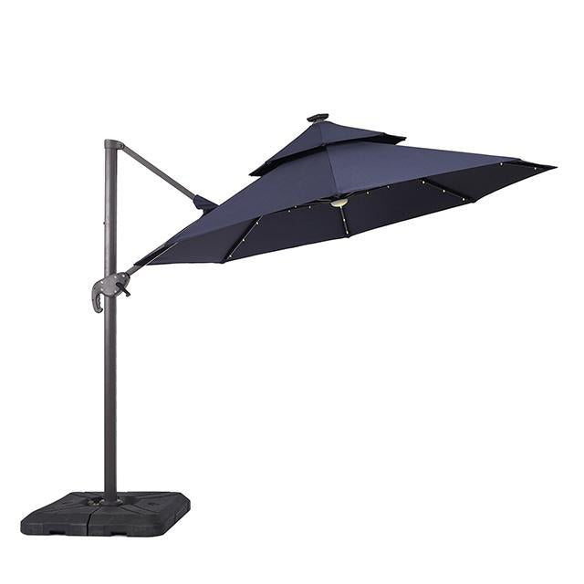 Nuti 10 Ft Round Umbrella w/ LED Light + 37" Large Base - Visions in Furniture (La Mirada, CA)
