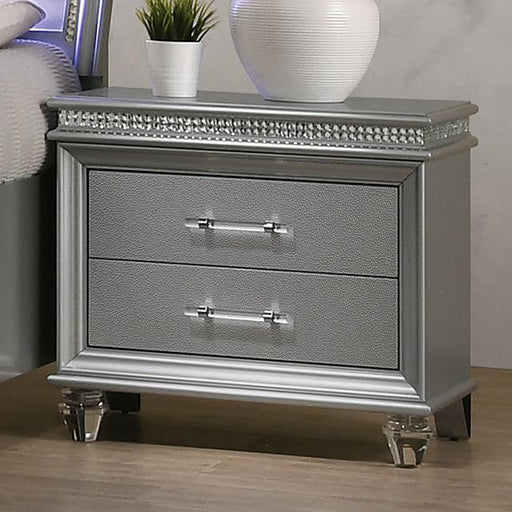 MADDIE Night Stand, Silver - Visions in Furniture (La Mirada, CA)