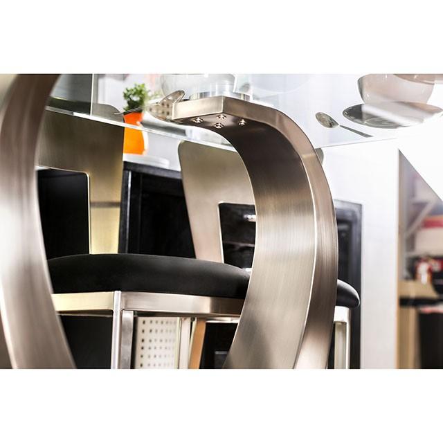 NOVA Silver/Black Dining Table - Visions in Furniture (La Mirada, CA)