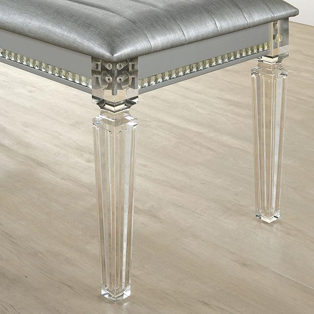 MADDIE Bench, Silver - Visions in Furniture (La Mirada, CA)