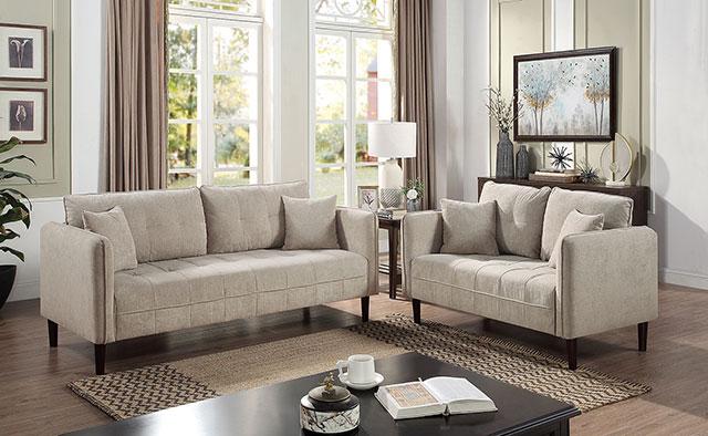 LYNDA Sofa w/ Pillows, Light Gray - Visions in Furniture (La Mirada, CA)