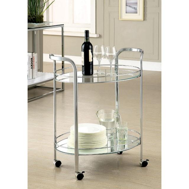 LOULE Chrome Serving Cart - Visions in Furniture (La Mirada, CA)