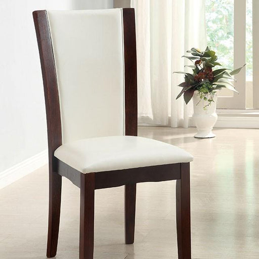 Manhattan I Dark Cherry/White Side Chair, White (2/CTN) - Visions in Furniture (La Mirada, CA)