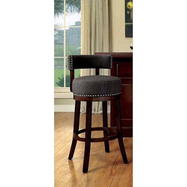 LYNSEY Dark Oak/Gray 24" Bar Stool - Visions in Furniture (La Mirada, CA)