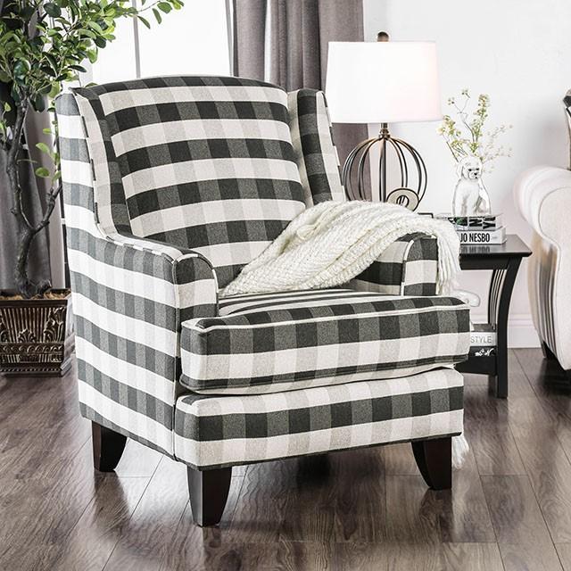 Patricia Ivory/Black Stripe Chair - Visions in Furniture (La Mirada, CA)