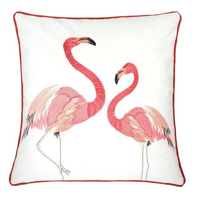 Lina Flamingo 20" X 20" Pillow, Pair Flamingo - Visions in Furniture (La Mirada, CA)
