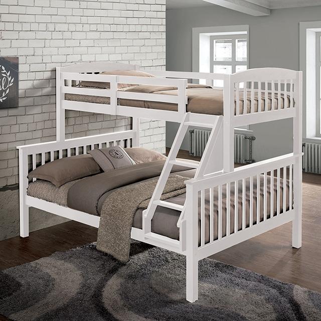 Brookings Twin/Full Bunk Bed White, Brown & Black - Visions in Furniture (La Mirada, CA)