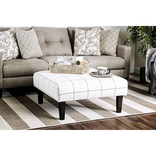 Dorset Ivory/Pattern Ottoman - Visions in Furniture (La Mirada, CA)