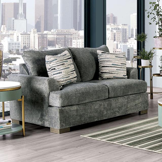 LEYTONSTONE Loveseat, Gray - Visions in Furniture (La Mirada, CA)