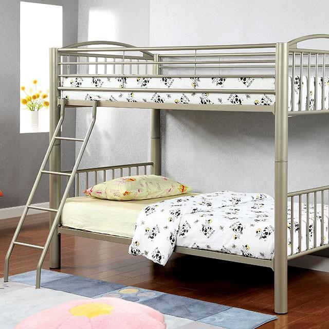 Lovia Metallic Gold Twin/Twin Bunk Bed - Visions in Furniture (La Mirada, CA)
