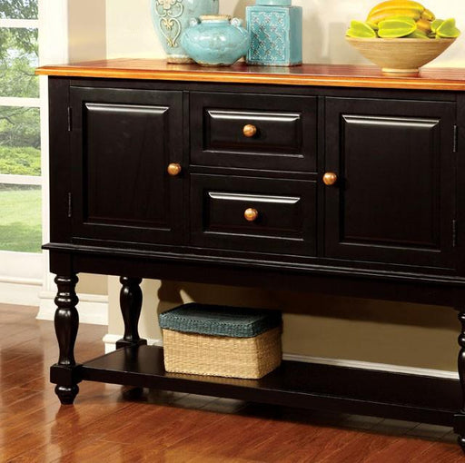 MAYVILLE Black/Antique Oak Server - Visions in Furniture (La Mirada, CA)