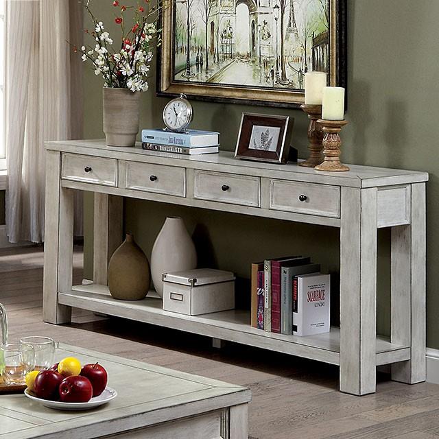 Meadow Antique White Sofa Table - Visions in Furniture (La Mirada, CA)