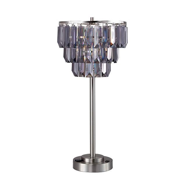 Meg Black/Chrome Table Lamp - Visions in Furniture (La Mirada, CA)
