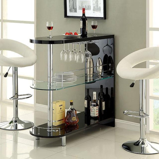 Numbi Black/Chrome Mini Server - Visions in Furniture (La Mirada, CA)